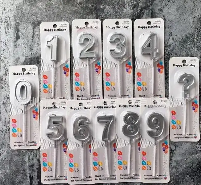 Golden silvery Alphabet Number 0-9 Birthday wedding festival Candles Cake Candles Kids Parties Decor,500pcs