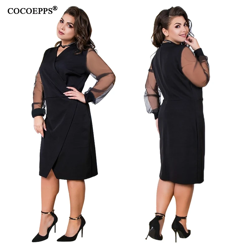 COCOEPPS женское платье 5XL 6XL плюс Размеры сарафан Кружева Sexy bodycon Повседневная одежда