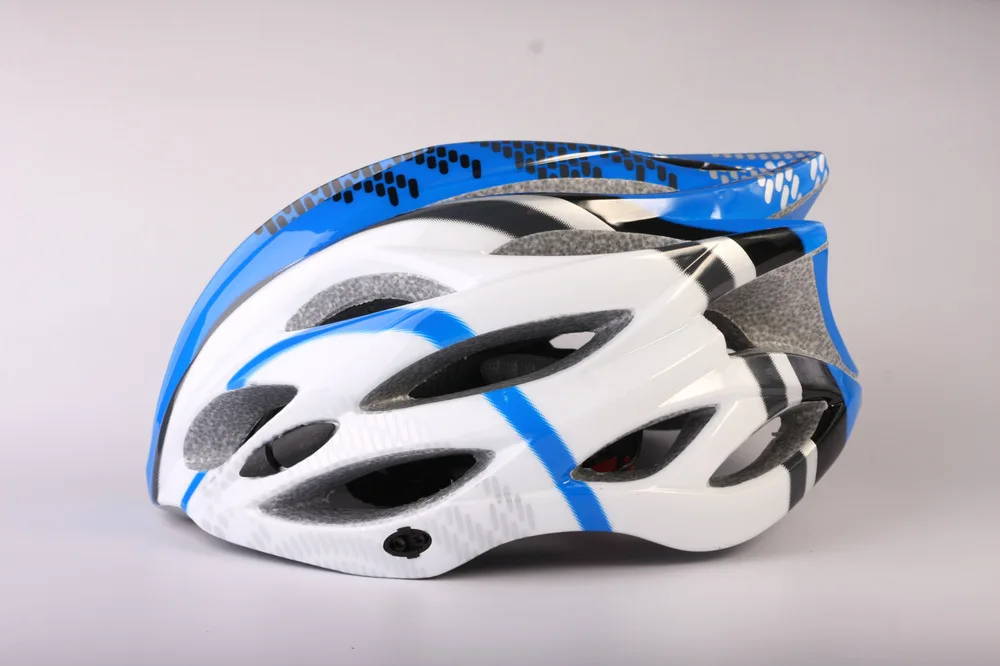 Integrated light blue and white mountain bike riding helmet bike helmet