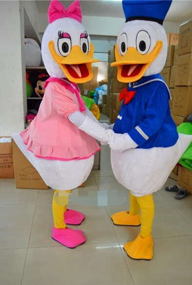 

Wholesale High quality adult size Donald Duck Mascot Costume sales Donald and Daisy Mascot Costume Size : S M L XL XXL