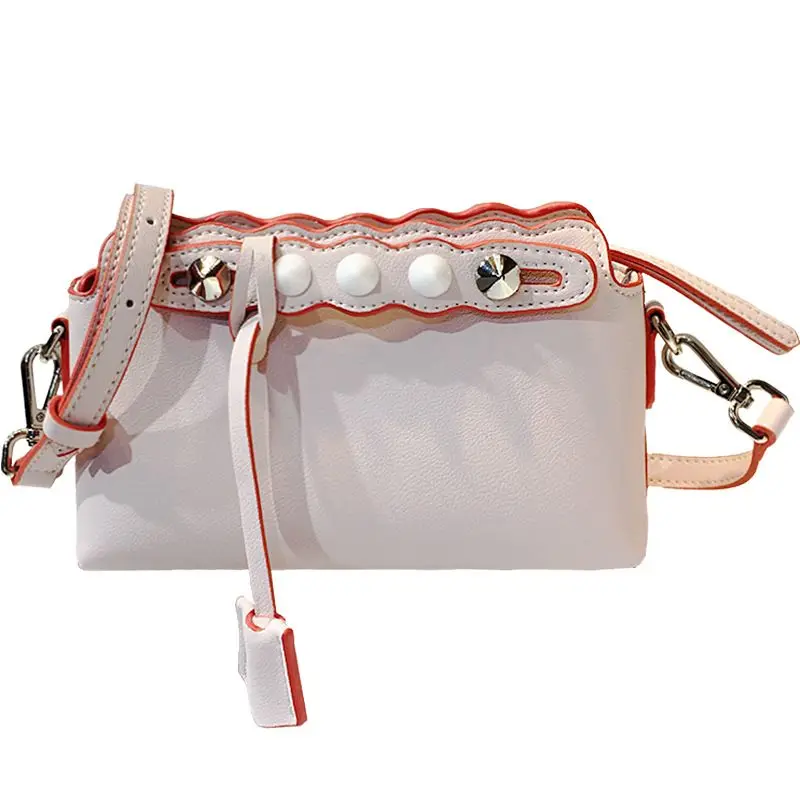 

LOEIL Summer wavy mini crossbody bag leather small pillow handbag sling leather handbag