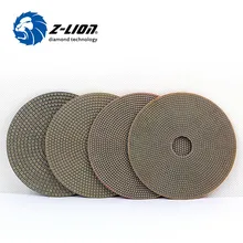 Z-LION 4 ''Гальванические Алмазные полировальные колодки 100 мм Мягкие острые полировальные диски для бетона гранита мрамора камня шлифовальный 4 шт