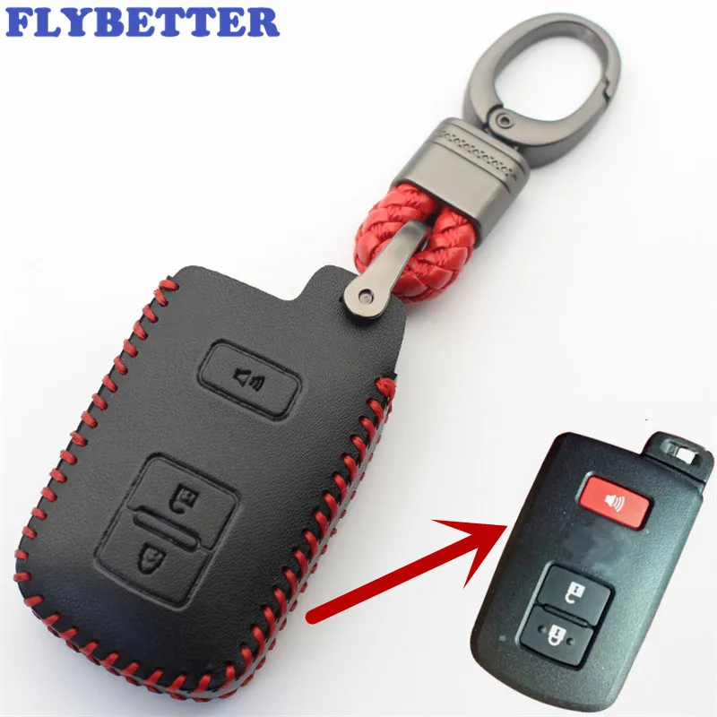 Брелок FLYBETTER из натуральной кожи с 3 кнопками умный чехол для ключа Toyota
