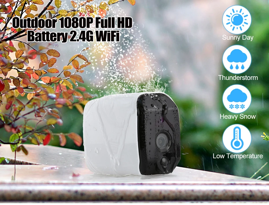 IP камера наружная водонепроницаемая 1080P 2 4 ГГц Wi Fi МП|Камеры видеонаблюдения| |