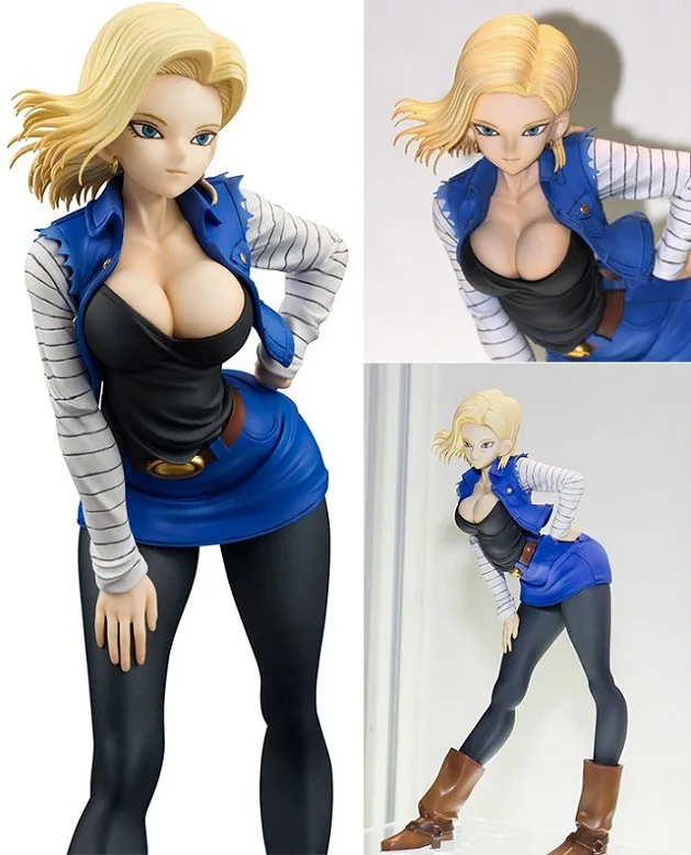 

Anime Dragon Ball Z 19CM Artificial Person Android No. 18 Lazuli Figure PVC 1 Generation Sexy Stoop Goddess Model Doll