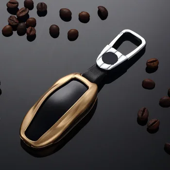 

For Tesla Model S Model 3 Remote Car Key Case Cover keychian Aluminum Alloy Key Shell Holder Protector Car Styling Accessories
