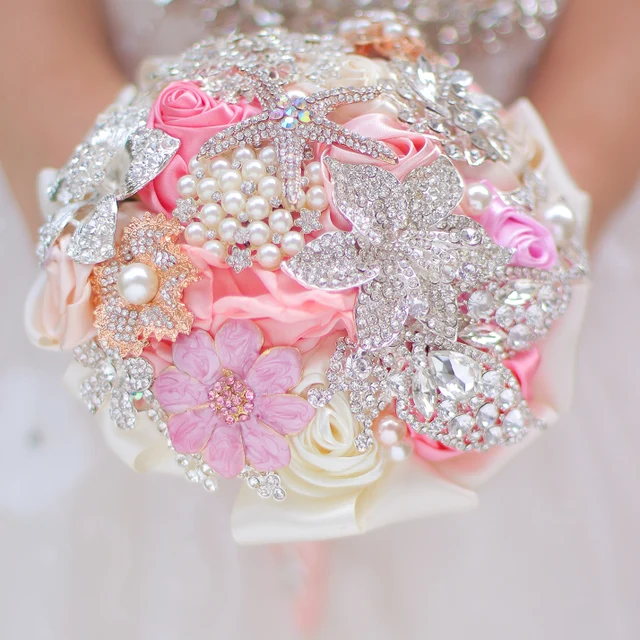 Mini Bridal Bouquet Pink C 5 Inch Brooch Mini Bridal Bouquet Pink C 5 Inch Brooch Bridesmaids Bouquets