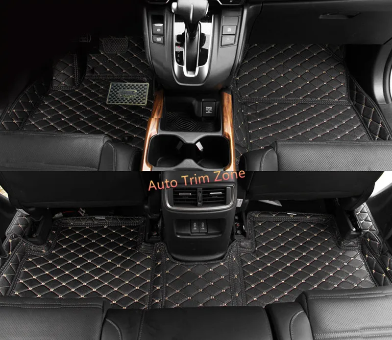 LHD/RHD Интерьер черный кожаный ковер для Honda crcrv