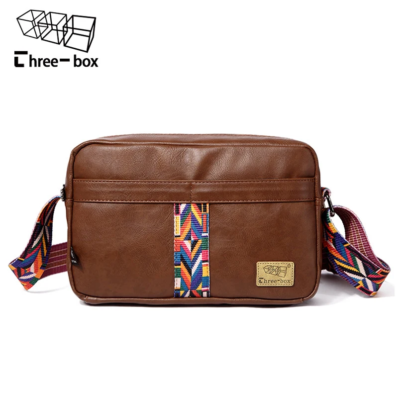 Три-коробка бренд Винтаж кожа Для мужчин сумка Мода сумка известный Дизайн высокое качество Повседневное Crossbody сумка