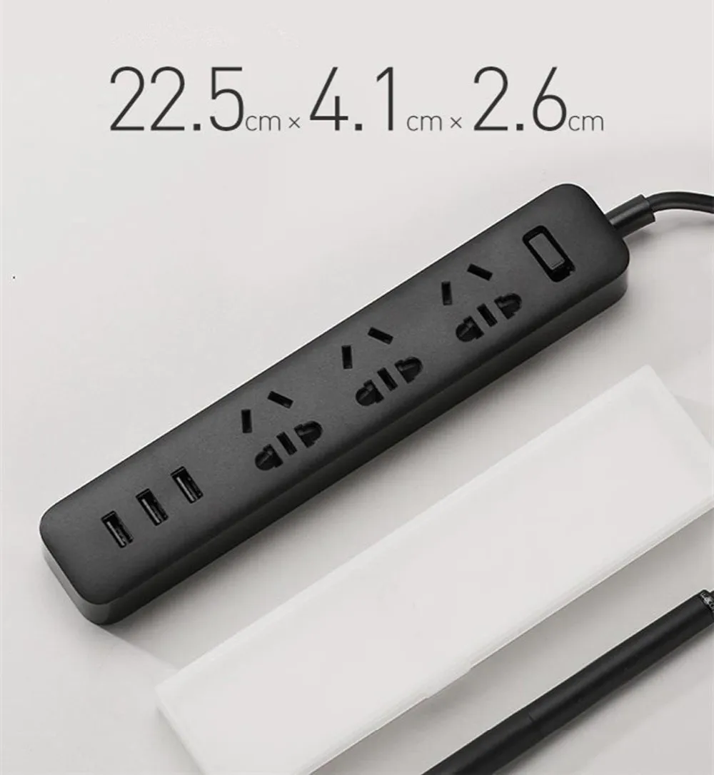 Xiaomi оригинальная розетка с 3 USB 2А для быстрой зарядки, стандартная розетка-удлинитель, силовая полоса, Домашняя электроника