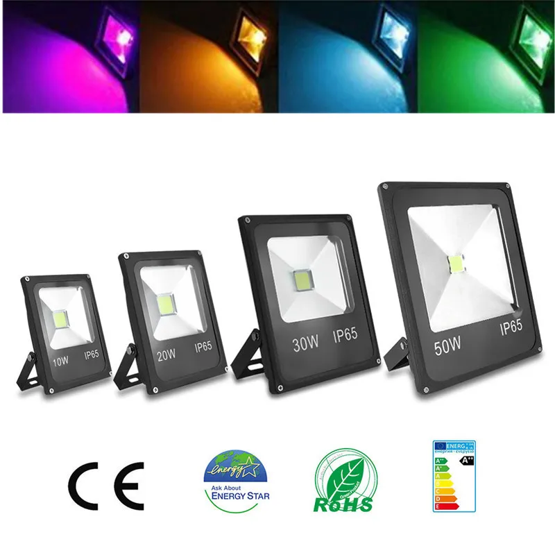 

10W-50W LED RGB Flood Light,IP65 Waterproof Outdoor LED Light,16 Colors 4 Modes Dimmable Wall Washer Light,Stage Lighting