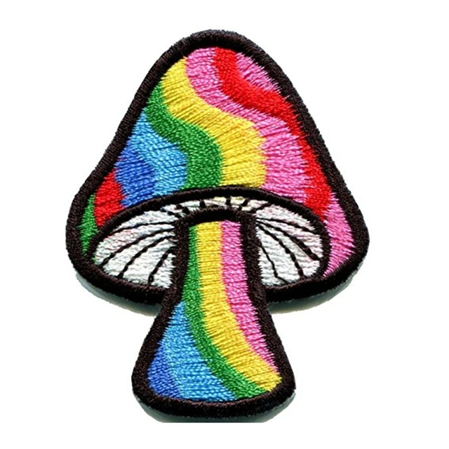 2018 real rushed 3d handmade parches embroidery patches mushroom