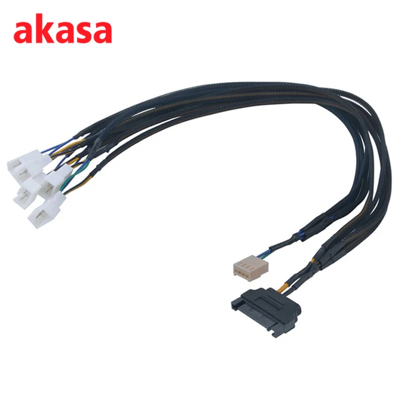 

45cm 5x 4 Pin PWM SATA Power Supply Cable Connector 5 PWM Cooler Cooling Fan Splitter Extension Cable Computer Case Fans Cable