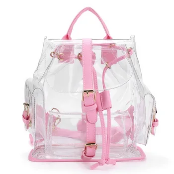

Fashion Shoulder Bag Summer Transparent Bags Korean Version Casual Female Clear Personalized Backpacks Girl Student Travel Bags