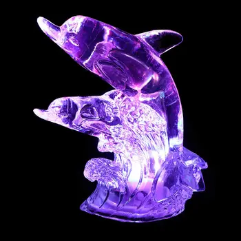 

1PC Cartoon Creative Exquisite Lovely Color Changing LED Night Light Lamp Cute Dolphin Shaped Home Room Decor Nightlight Gift