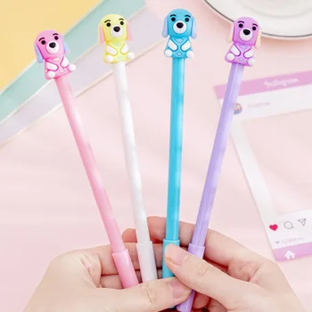 

1pcs New Puppy Gel Pen Stationery Kawaii Black Gel Pens 0.38mm Student Writing Pen Novelty Cute Pens Kawaii School Supplies