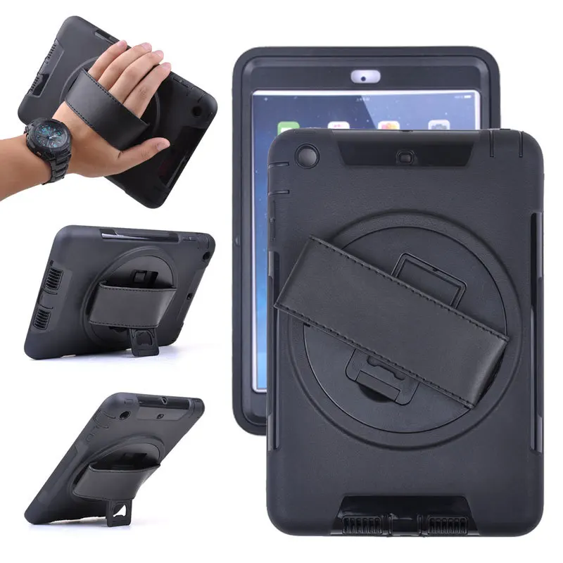 For iPad Mini Case Hybrid PC Hand Wheel Leather Strap Rotating Belt Clip font b Holster