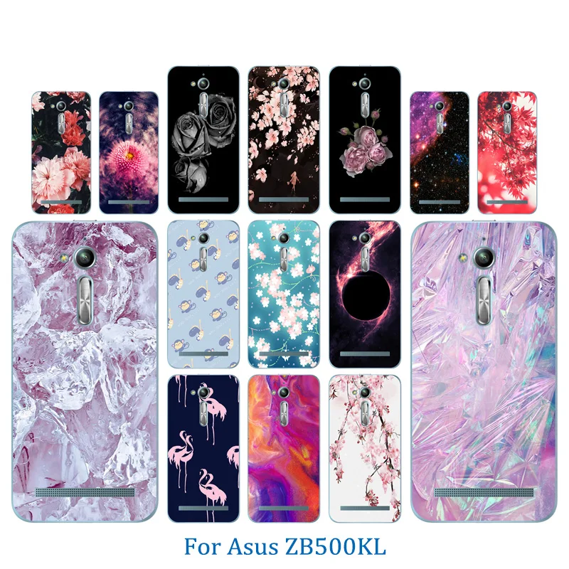 5 0 дюйма для Asus Zenfone Go ZB500KL чехлы телефонов мягкий ТПУ чехол с рисунком льда