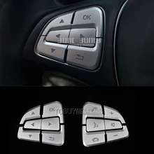 DEE ABS Car Accessories for Mercedes-Benz VITO 2016 Interior Steering Wheel Buttons Switch Trim Strip Chrome Brilliant Stickers