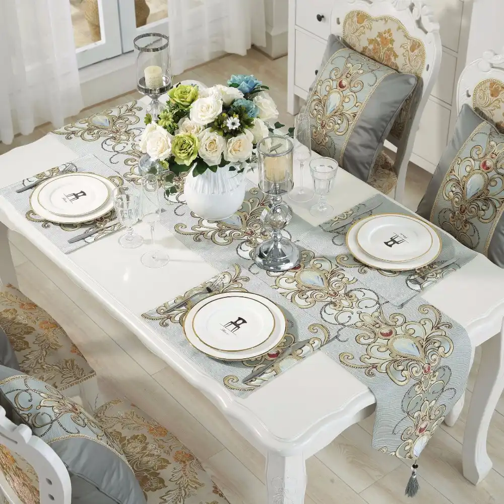European Satin Table Flag Table Runner Wedding Decoration