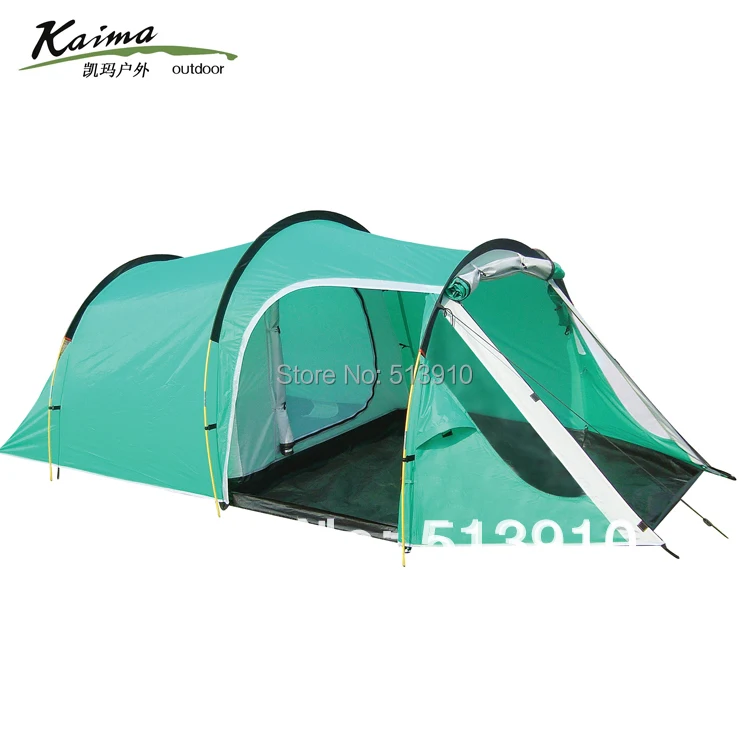 Kaima 3-4persons one bedroom & one living room double layer family and party camping tent tunnel outdoor travel camping tent