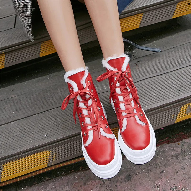 FEDONAS/Новые модные теплые зимние женские ботильоны на платформе; классические короткие ботинки на шнуровке; ботинки в байкерском стиле из натуральной кожи