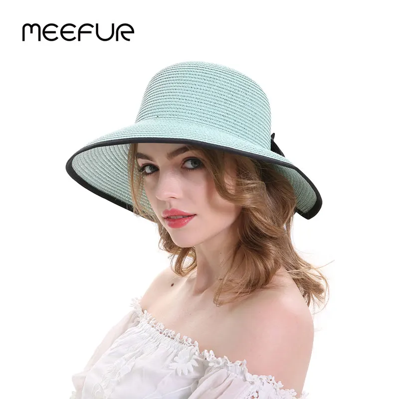 MEEFUR Brand Summer Sun Hats For Women Large Brim With Ribbons Bow