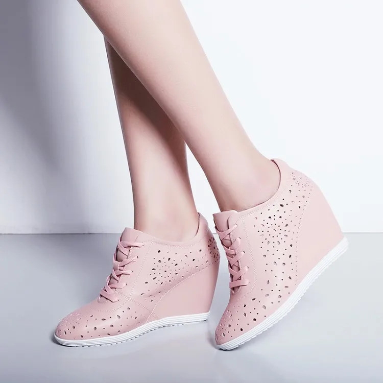 Casual weiß Atmungsaktive Keile Damen Heels Höhe Turnschuhe {zorssar} 2018 Schuhe High Neue Rosa Pumps Zunehmende Frauen Sommer 4qWnavn0f
