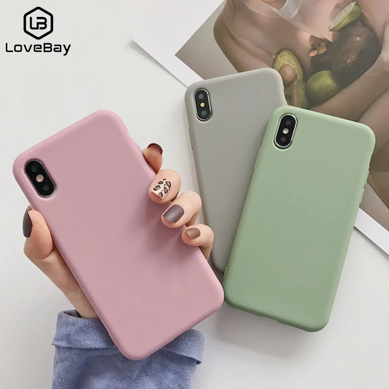 Lovebay карамельный цвет чехол для телефона iPhone 11 Pro XS Max XR X простой силиконовый 6 6S 7 8