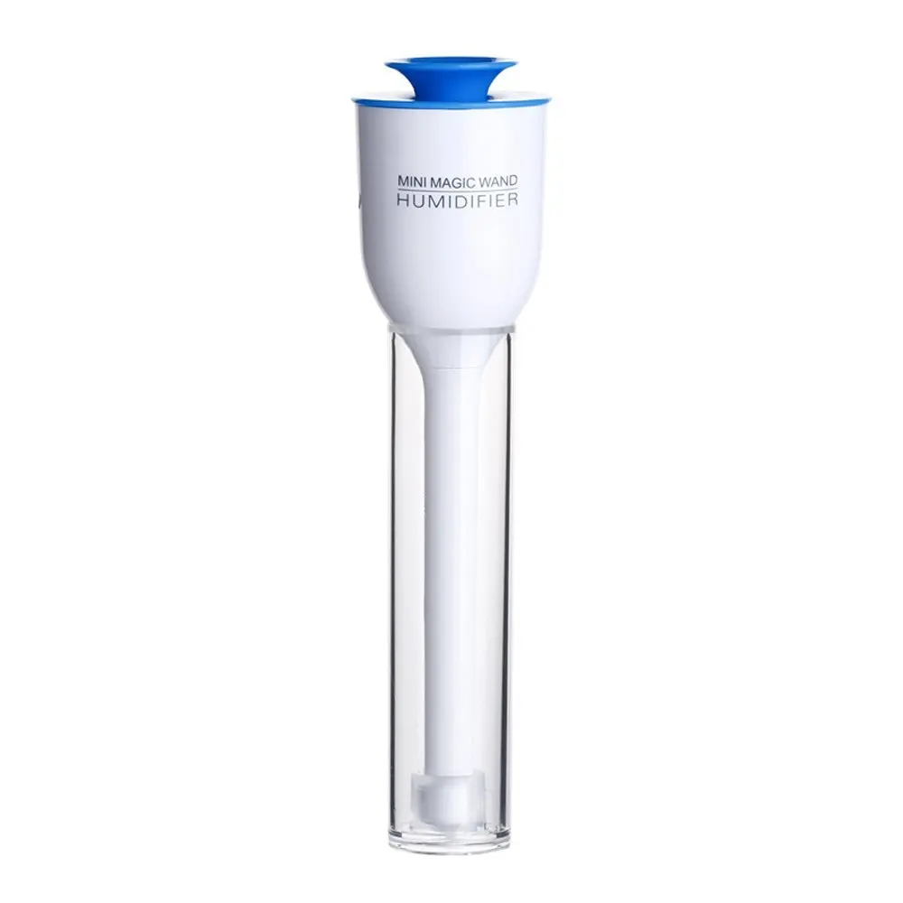 

USB Cable Mini Portable ABS Magic Wand Stick Humidifier DC 5V 500mA Office Air Diffuser Aroma Mist Maker White and Blue