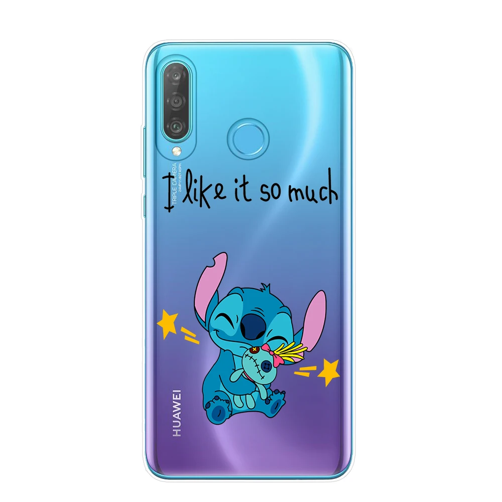 Мультяшный милый Стич Ститч чехол для телефона huawei P30 P20 Lite Pro P10 P9 P8 Lite Мягкий силиконовый чехол из ТПУ