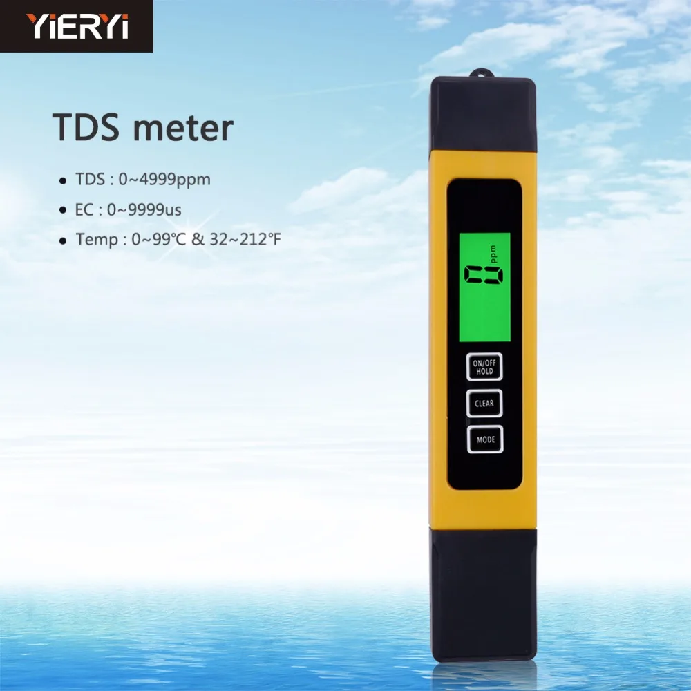 

New Hot Filter Water Quality Purity, 0-9990 ppm,3 in 1, LCD Digital TDS 3 Meter, TDS, EC And Temp Meter, Reverse Osmosis