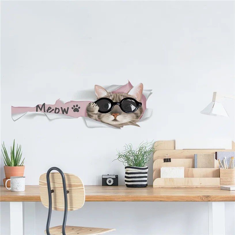 

Decorative Cartoon Cat DIY Vinyl Decals for Kids Baby Room Living Room Door Ceiling Background Wallpaper Home Decoration 9A03