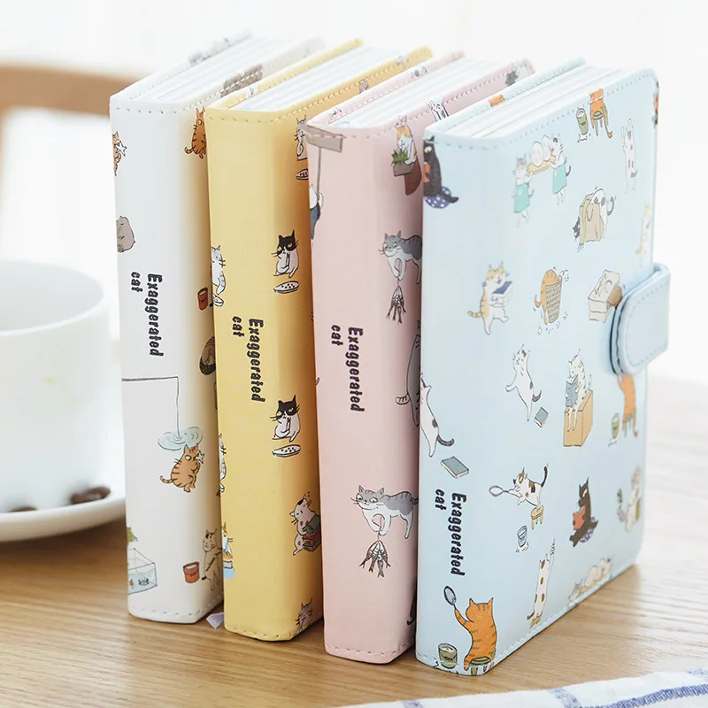 

Cute notebook kawaii Cat PU leather Colorful Hardcover Notebook Diary Pocket Notepad Promotional Gift Stationery