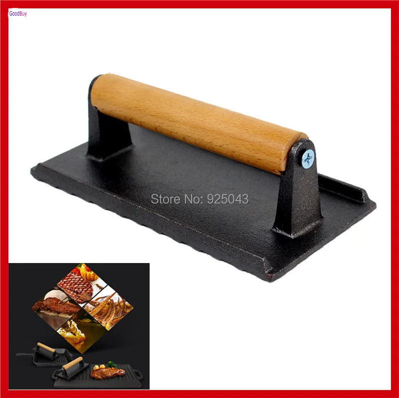 New Cast Iron Food Grade BBQ Barbecue Beef Pork Meat Press Plate Board