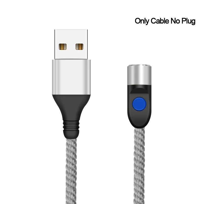 Магнитный usb-кабель 3 А, Micro USB type C, 8-контактный кабель для быстрой зарядки мобильных телефонов для iPhone 8, samsung, huawei, Xiaomi, Магнитный провод для передачи данных - Цвет: Silver Only Cable