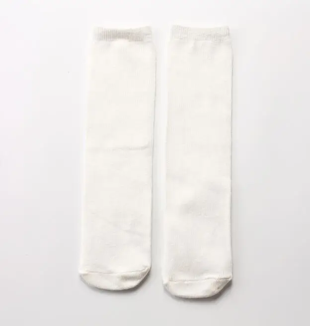 Гольфы для маленьких девочек и мальчиков 2-12 лет, однотонные теплые хлопковые носки ярких цветов для обуви, детские гольфы для девочек, носки для малышей - Цвет: Kids Socks White