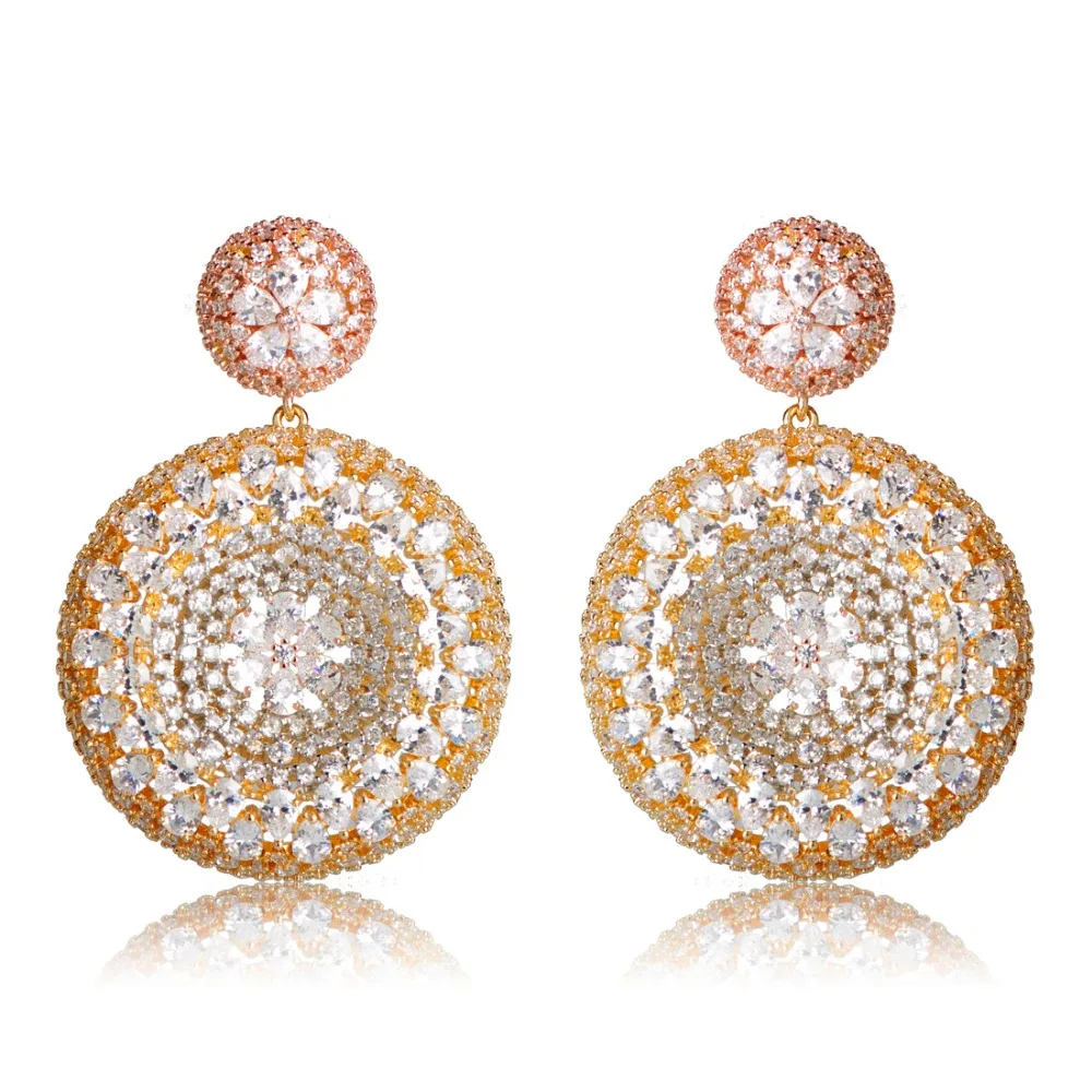 Женские сережки с цирконием Dazz свадебные медные в нигерийском стиле|earrings for|drop
