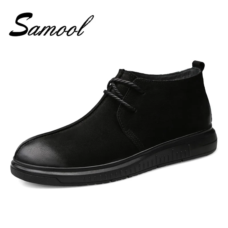 

2018 Men Boots Spring And Autumn Mens Wear Resistant Shoes Fashion Lace Up Boots Male Ankle Boots Black Shoes Large Size Lx5