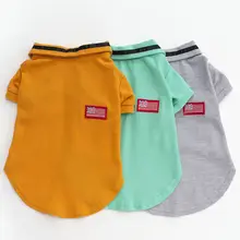 3 цвета британский стиль Летний жилет для щенка маленькая собака футболка кошка хлопок базовая одежда Топы Одежда футболки для домашних животных