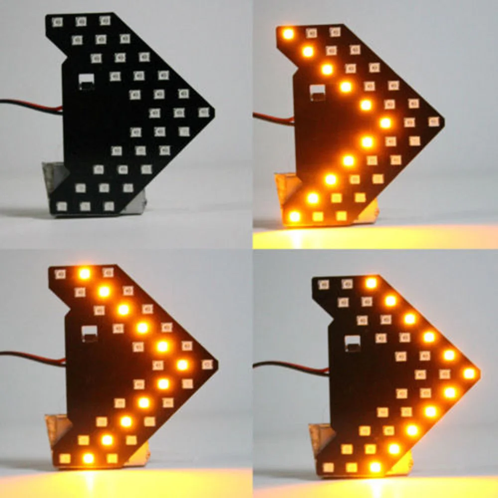 Arrow Panel LED Light Yellow Rear View Sequential Side Mirror Signal Indicator 