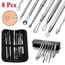5/8 шт. Нержавеющая сталь Blackhead Пинцет для выдавливания прыщей комплект акне инструмент для удаления дефектов кожи удаление пятен уход за кожей лица макияж для ухода за кожей Инструменты