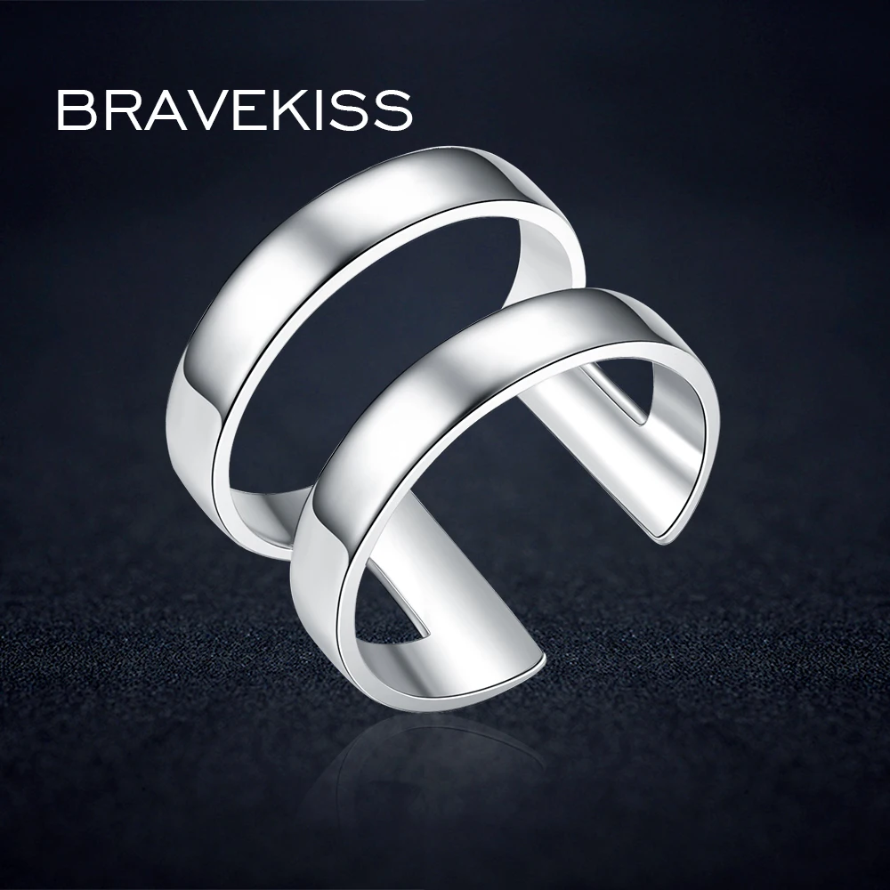BRAVEKISS двойной слой кольцо из стерлингового серебра 925 для женщин полированная