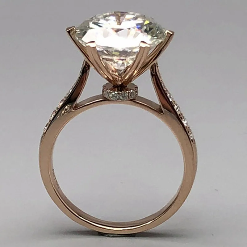 New 5 Carat 18K Rose Gold 5 Ct Moissanite Diamond Ring