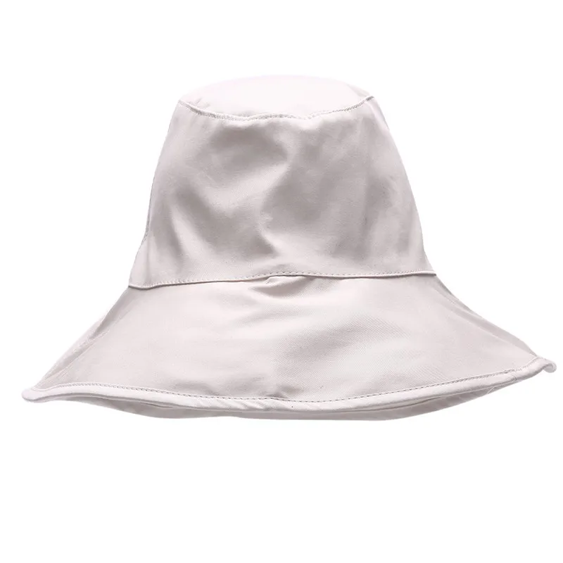 Унисекс плоская хлопковая Панама для мужчин и женщин шляпа для путешествия Женская Мужская шляпа рыбака черная Весенняя Летняя женская шляпа - Цвет: Бежевый