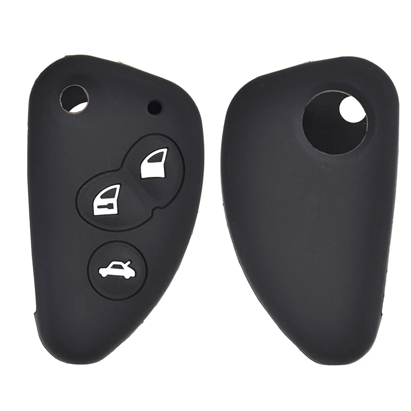 AX For Alfa Romeo 147 156 166 GT JTD TS Skin Holder Protector 3 Button Silicone Car Remote Key Fob Shell Cover Case
