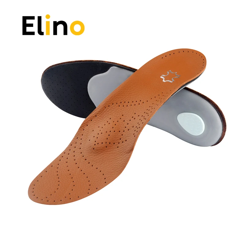 Elino Leather Latex Orthopedic Foot Care Insole Antibacterial Active Carbon Orthotic Arch