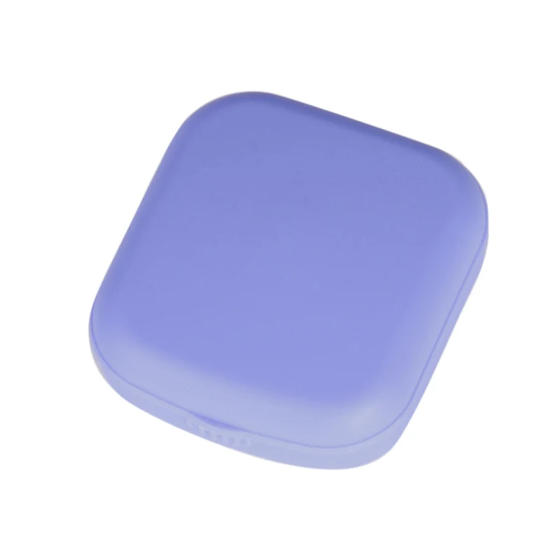Портативный мини-футляр для контактных линз, Дорожный комплект с зеркальными линзами, держатель для хранения, промывочный контейнер JS88 - Цвет: Фиолетовый