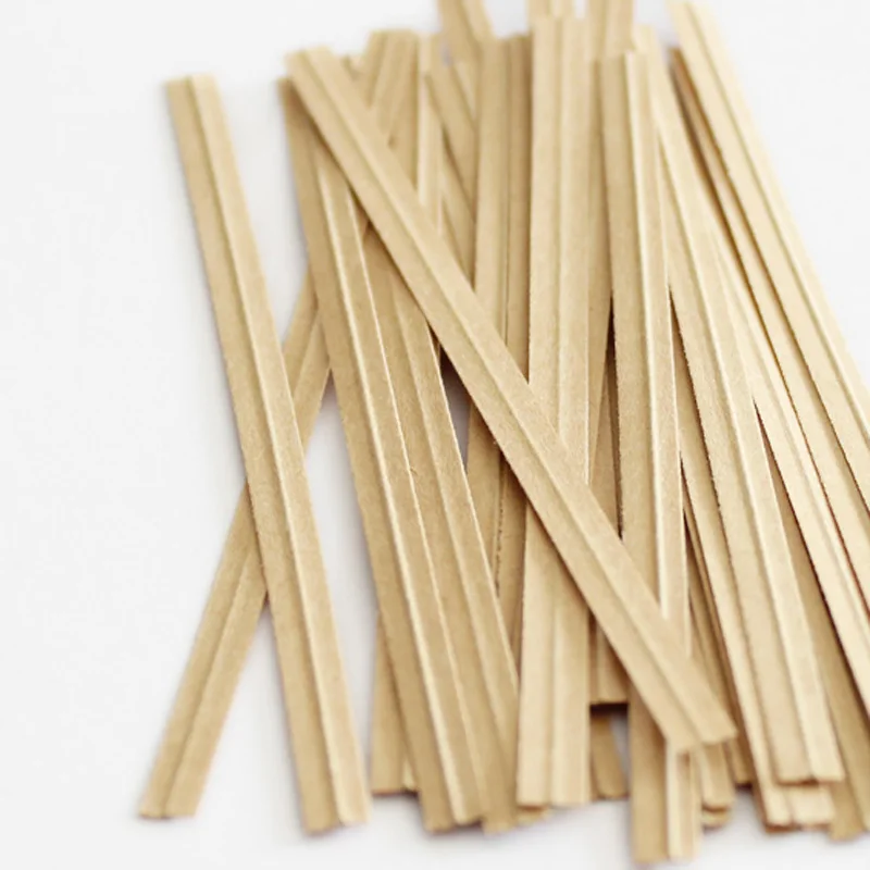 

100pcs 8cm Kraft Paper Pet tie, Plain twist tie, Bakery Bags Seals Packing Gift bag tie clips
