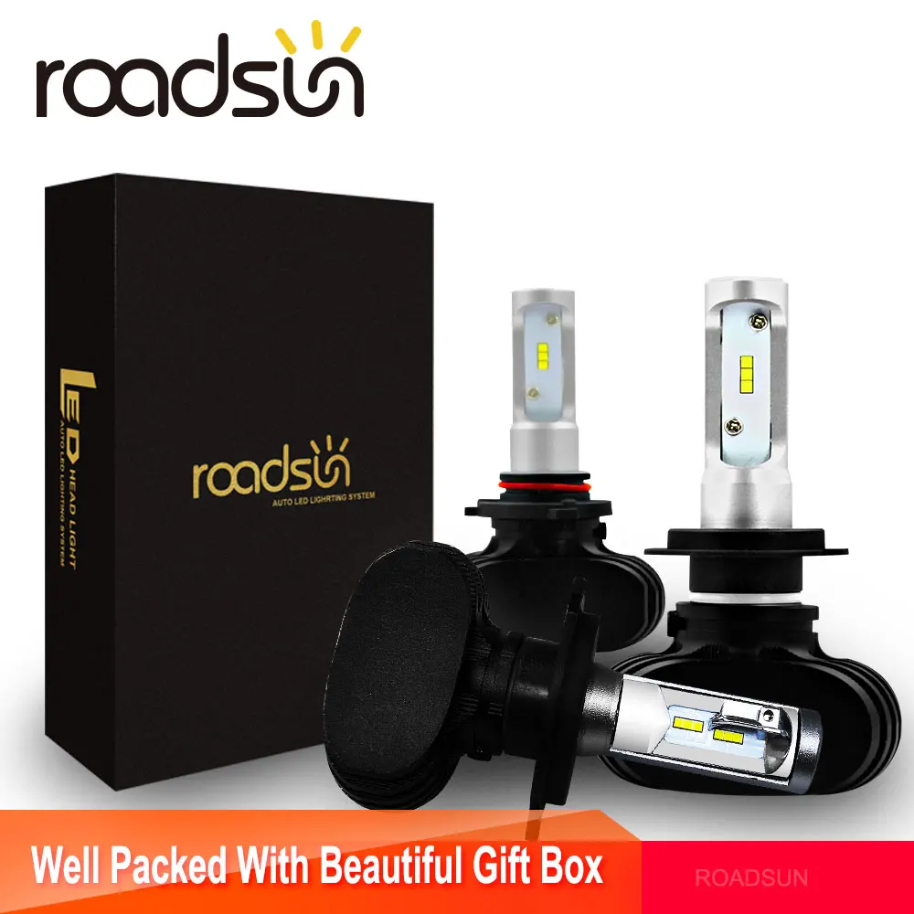 

roadsun Led Car Headlight H7 H8 H11 9004 HB3 9005 9006 9007 H13 880 H27 H1 H3 H4 LED Car Light Bulb Auto Head Lamp 6500K 12V